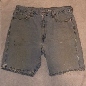 Levi’s Light Washed Distressed Shorts 36W, 19” Length